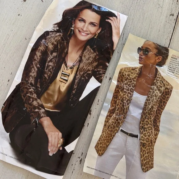 Vintage 90s Lena Gabrielle Cheetah Animal Print Women's Blazer - Size 6 - Picture 12 of 13